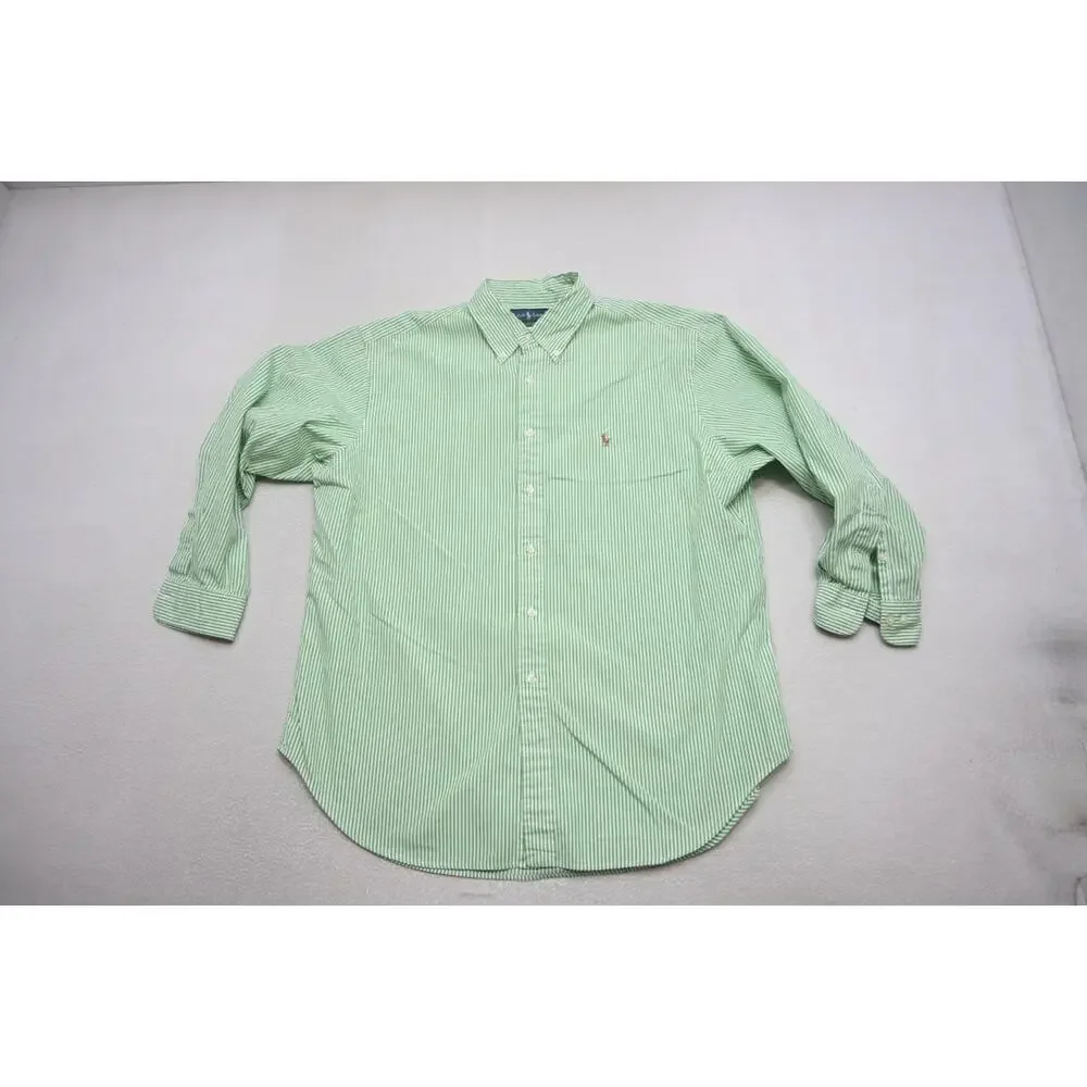 Polo Ralph Lauren Dress Shirt Classic Striped Button Up Mens Size‎ 17.5 32/33 XL